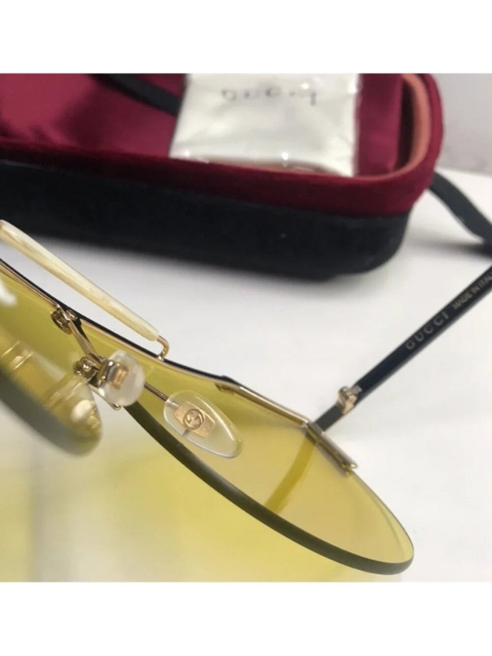 New Authentic Gucci Yellow Lens Sunglasses GG0584s 004 - Picture 11 of 13